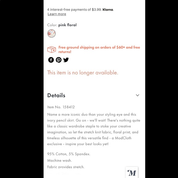 ModCloth floral pencil skirt - Picture 6 of 6